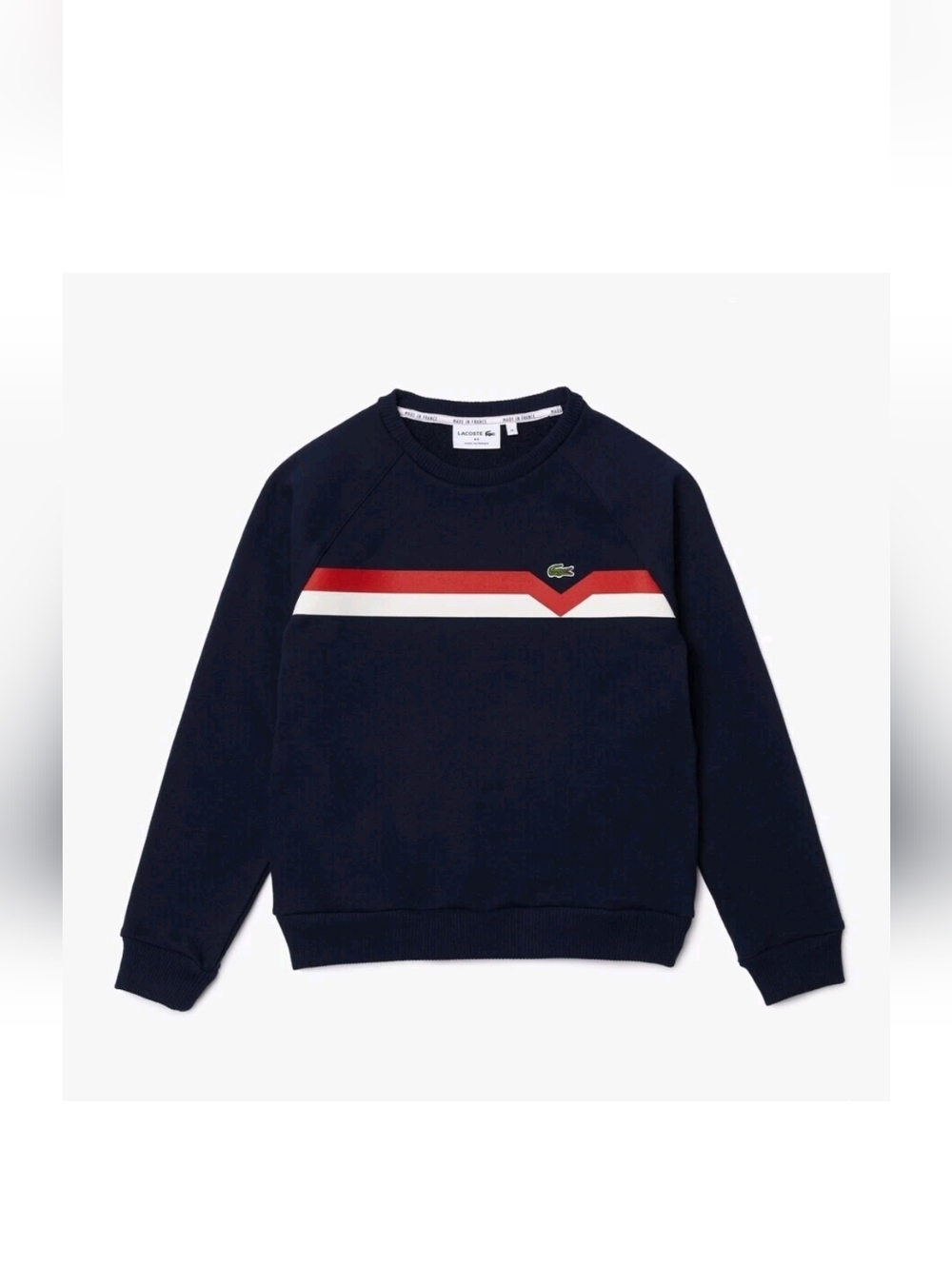 Lacoste Colorblock Organic Cotton Sweatshirt Made In France Size XS